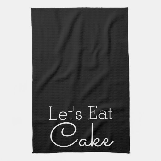 Let's 食べ Cake White Script キッチンタオル (縦)