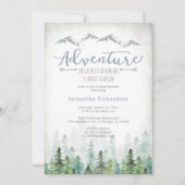 Let's Adventure Begin Forest Baby Shower 招待状 (正面)