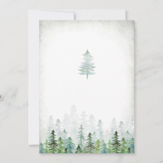 Let's Adventure Begin Forest Baby Shower 招待状 (裏面)