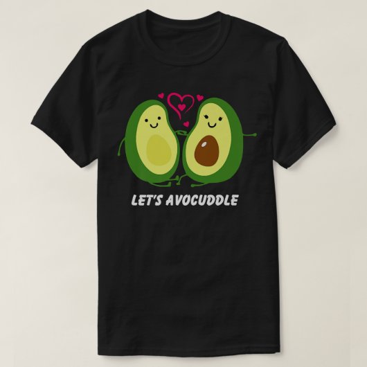 Let's Avocuddle, Cute Avocado, Funny Vegetarian, V Tシャツ (デザイン正面)