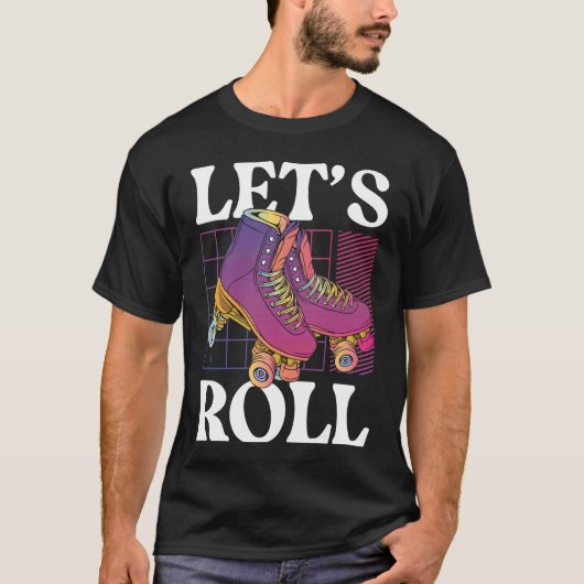 Let's Backprintロー転がラスケートで滑る Tシャツ (正面)