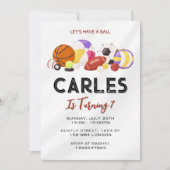 Let's Ball Sports誕生日 子供へ 招待状 (正面)