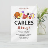 Let's Ball Sports誕生日 子供へ 招待状 (スタンド正面)