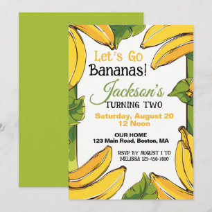 Let's Bananas Any Age Birthday Party 招待状