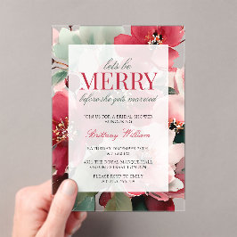 Let's Be Merry Christmas Bridal Shower アクリル招待状