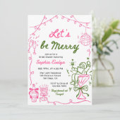 Let's be Merry Christmas Bridal Shower 招待状 (スタンド正面)
