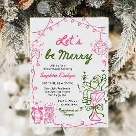Let's be Merry Christmas Bridal Shower 招待状