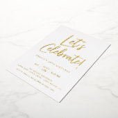 Let's Blue祝 Scriptモダン誕生日 箔招待状 (回転した状態)