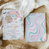 LET's BOO-gieハロウィーンかわいいピンクの幽霊誕生日 招待状