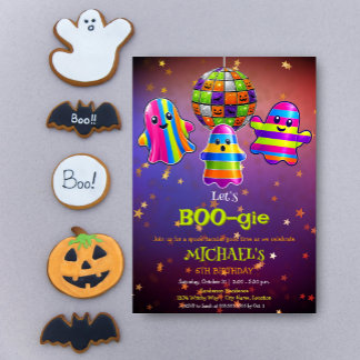 Let's BOO-gie キッズ ディスコ ハロウィン バースデーパーティー 招待状