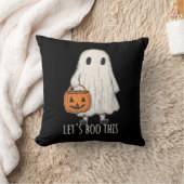 Let's Boo This Fun Ghost Trick or Treat クッション (ブランケット)