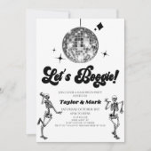 Let's Boogie! ディスコボールスケルトン ハロウィンパーティー 招待状 (正面)