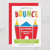 Let's Bounce Birthday Party Invitation 招待状 (正面/裏面)