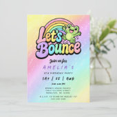 Let's Bounce Frog Rainbow Birthday Party 招待状 (スタンド正面)