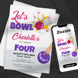 Let's Bowl Kidsボーリング誕生日パーティー 招待状<br><div class="desc">この愛らしいボーリングをテーマにした誕生日の招待状でおもしろいを取り上げる準備をしなさい！小さな女の子の誕生日に最適なデザインで、かわいいボーリングピンと幸せなボウリングボールを備えている。永続的な印象を与えるユニーク招待のためにあなたのパーティー詳細でパーソナライズ。</div>