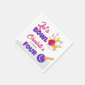Let's Bowl Kids Bowling Birthday Party スタンダードカクテルナプキン (角)