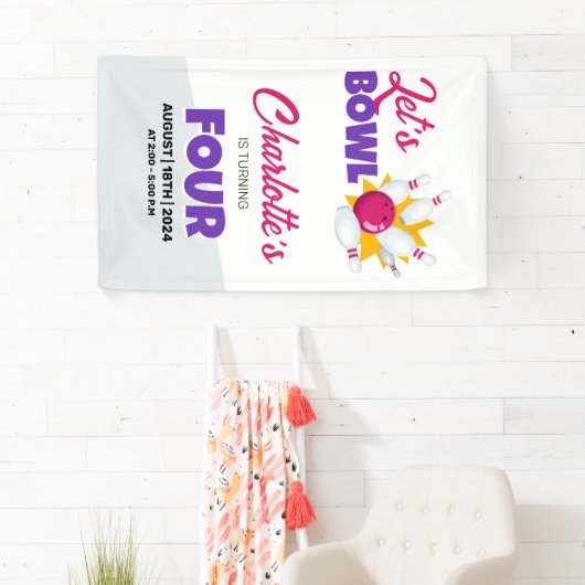 Let's Bowl Kids Bowling Birthday Party 横断幕 (インサイチュ)