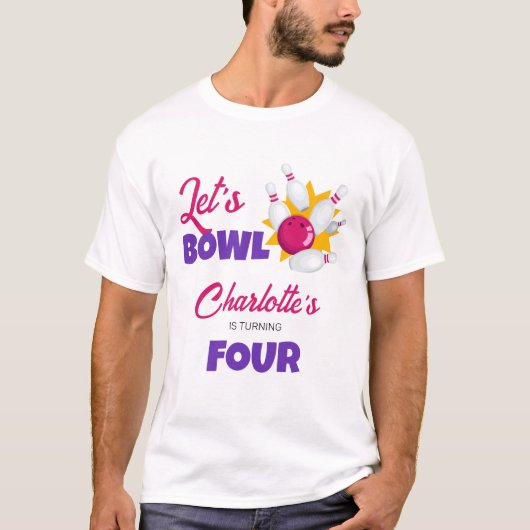 Let's Bowl Kids Bowling Birthday Party Tシャツ (正面)