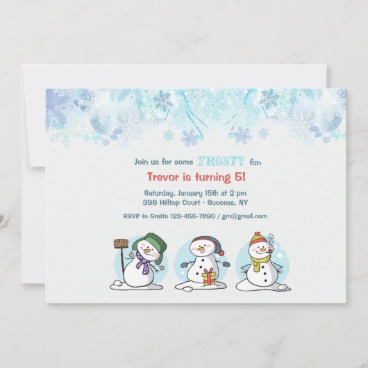 Lets Build a雪だるま招待状 招待状 (正面)