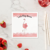 Let's Bunco Pink Flamingo遊トロピカルフラワー スタンダードカクテルナプキン (インサイチュ)