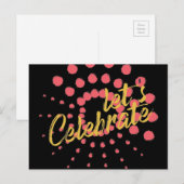 「Let's Celebrate」の鮮やかで陽気な楽しいデザイン ポストカード (正面/裏面)