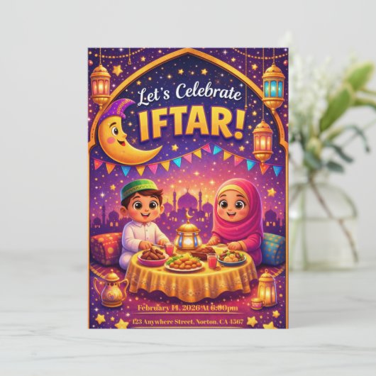 Let's Celebrate Iftar! Playful Ramadan Invitation 招待状 (スタンド正面)