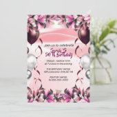 Let's Celebrate Invitation Template, Editable Surp セーブザデート (スタンド正面)