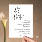 Let's Celebrate, Minimal Modern Wedding Reception 招待状
