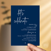 Let's Celebrate, Minimal Modern Wedding Reception 招待状