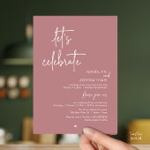 Let's Celebrate, Minimal Modern Wedding Reception 招待状