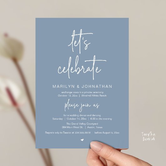 Let's Celebrate, Modern Minimal Wedding Reception 招待状