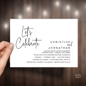 Let's Celebrate, Wedding Elopement Dinner Party 招待状
