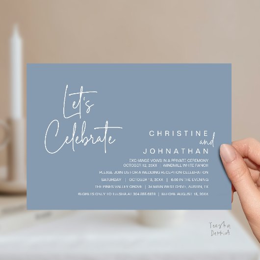 Let's Celebrate, Wedding Elopement Dinner Party 招待状