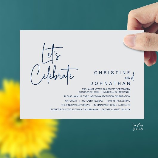 Let's Celebrate, Wedding Elopement Dinner Party 招待状