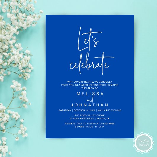 Let's Celebrate, Wedding Elopement Reception 招待状