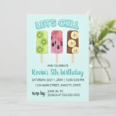 Let's Chill Fruitバー誕生日パーティーの招待 招待状 (スタンド正面)