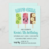 Let's Chill Fruitバー誕生日パーティーの招待 招待状 (正面/裏面)