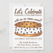 Let's Chipwichアイス祝クリームソーシャル誕生日 招待状 (正面)