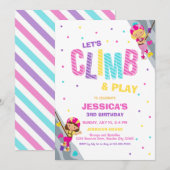 Let's Climb & Play Climbing Birthday Invitation 招待状 (正面/裏面)