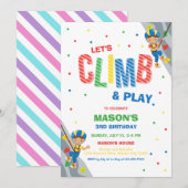 Let's Climb & Play Climbing Birthday Invitation 招待状 (正面/裏面)