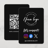 Let's connect! Social Media website logo QR code 招待状 (正面/裏面)