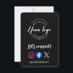 Let's connect! Social Media website logo QR code 招待状<br><div class="desc">Let's connect! Social media card, share the excitement and invite your customers and clients to connect with you on social media with our custom-designed invitation. The vibrant and modern handlettered style font adds a touch of fun and creativity to the card, setting the tone for a lively and engaging experience....</div>