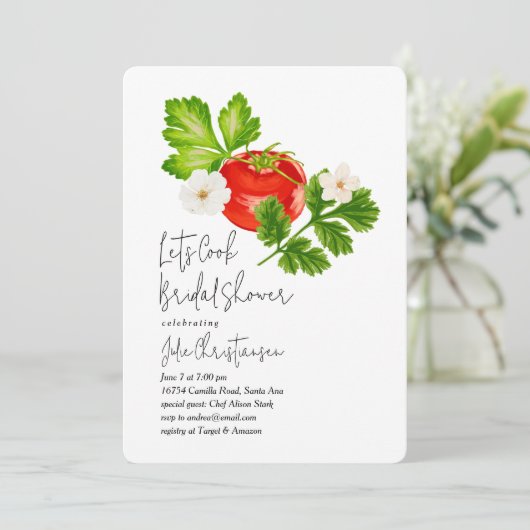 Let's Cook Bridal Shower 招待状 (スタンド正面)