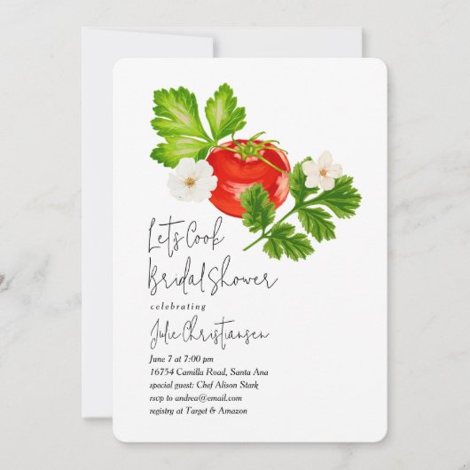 Let's Cook Bridal Shower 招待状 (正面)