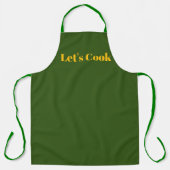 Let's Cook Olive Green Kitchen Craft Chef エプロン (正面)