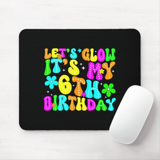 Lets Crazy It's My 6th Birthday Glowing 6 Year Old マウスパッド (マウス)