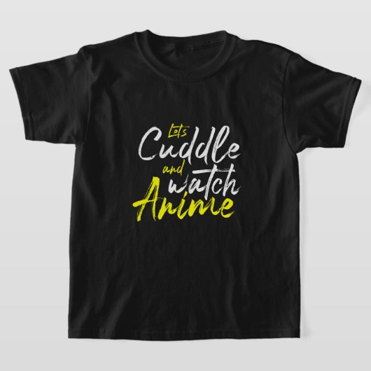 Let's Cudle and Watch Anime – カップルゴール Tシャツ (レイダウン)