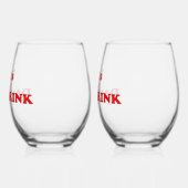 Let's Day Drink – 飲みおもしろい引用文 ステムなしワイングラス (左)