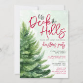 Let's Deck the Holesクリスマスパーティー水彩 招待状 (正面)