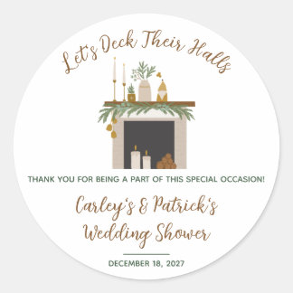 Let's Deck Their Halls! Bridal, Wedding Shower ラウンドシール